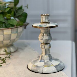 Sterling Check Enamel Candlestick -NEW